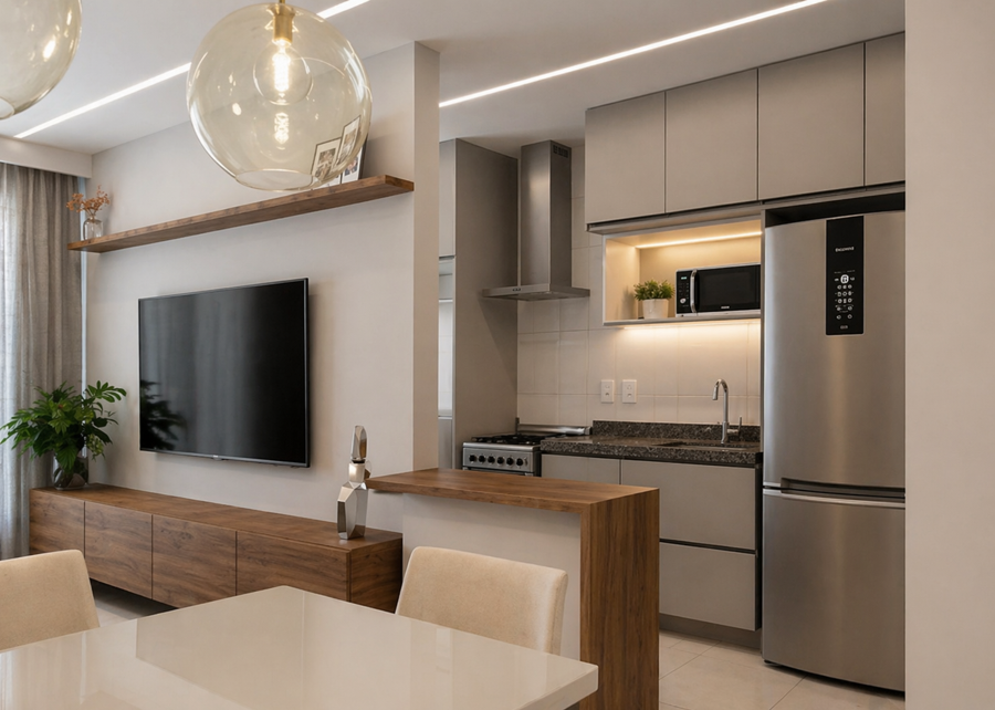 Cozinha do apartamento A do Edifício Ferrara