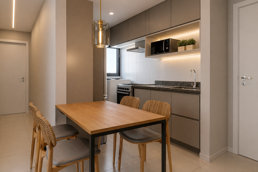 Cozinha do apartamento B do Edifício Ferrara