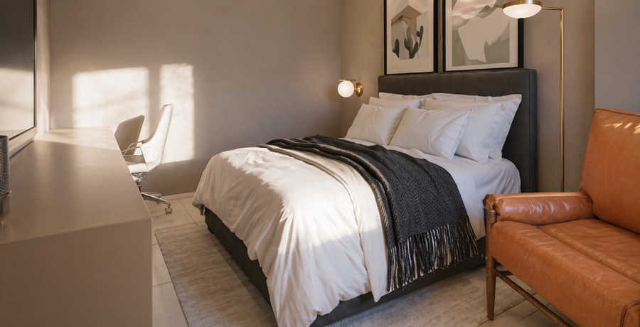 Suíte master do apartamento C do Edifício Ferrara