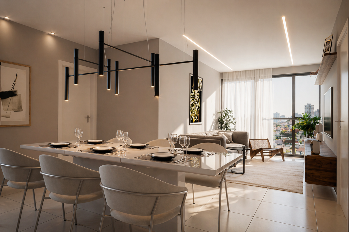 Sala panorâmica do apartamento C do Edifício Ferrara